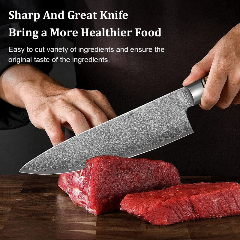 8 Inch Chef Knife 67-layers Damascus VG10 Steel Kitchen Knife Pro Cleaver Kitchen Sharp Knife