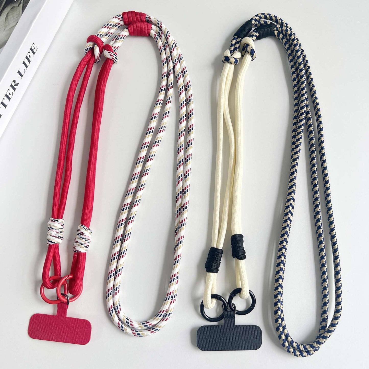 Personalized Trend Double Color Mobile Phone Universal Lanyard Diagonal Span Long Rope Shoulder Strap Rope Fashion Safety Rope