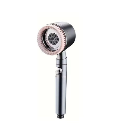 Chuveiro Booster 5 Modos com Escova Massageadora de Alta Pressão para Economia de Água Portátil Filtro de Banheiro com Mangueira e Suporte