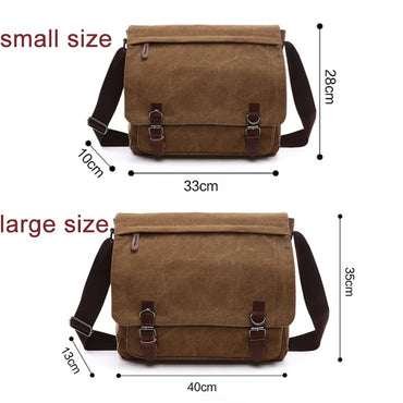Men Canvas Messenger Bag Vintage Brand Business Casual Travel Shoulder Bag Laptop Crossbody Bags For Man Bolso Hombre Retro Male