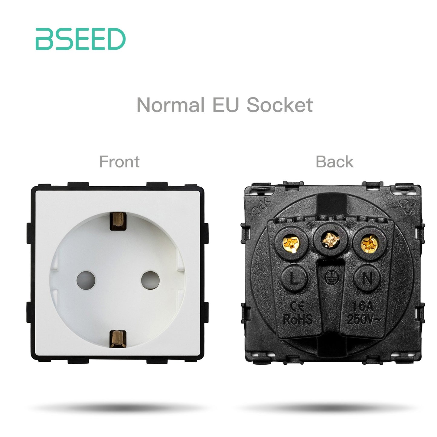 BSEED EU Standard Wall Socket with USB RJ45 TV Satellite Plug Glass Panel DIY Free Combination Function Part for Home Automation