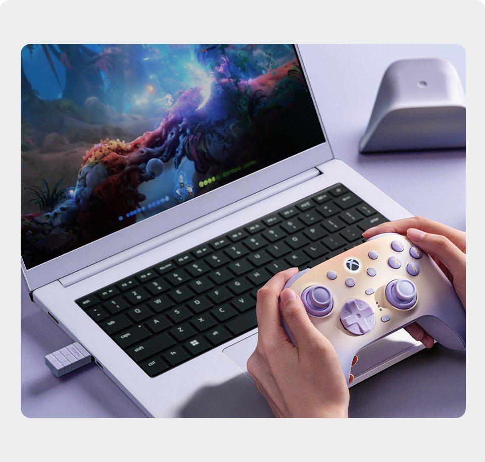 8BitDo Ultimate 3 Wireless Controller for Xbox, PC, Android, Apple With Force Ring TMR Joystick & Charging Dock (Lavender Dusk)