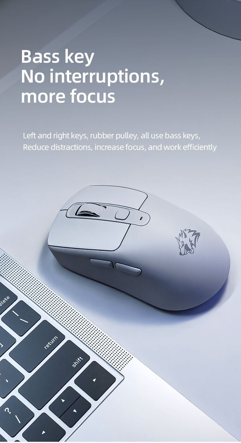 FREEWOLF A3 Wireless Silent Mouse ABS Pink Skin Not Fade Bluetooth Dual Mode Power Linght,5-Speed DPI,PAW3212 Chip Silent Design