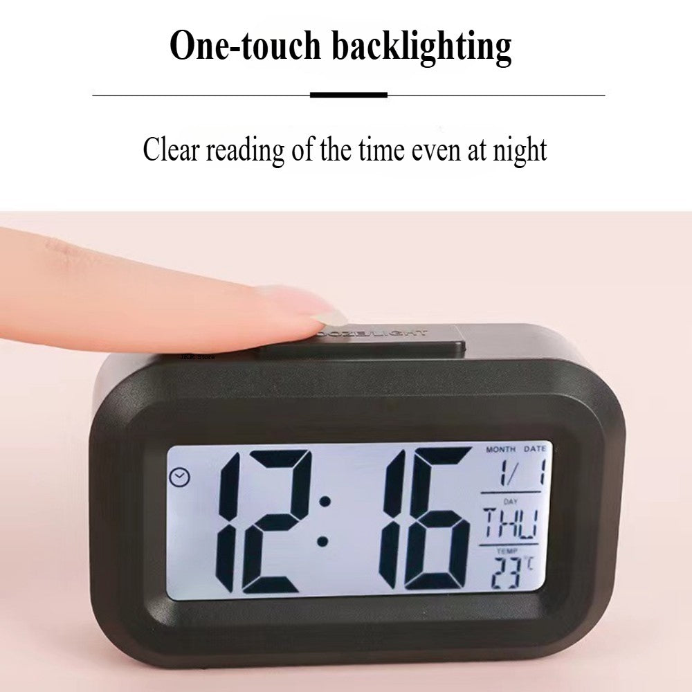 Alarm Clock Digital Clock LED Electronic With Backlight Snooze Calendar For Home Office Desktop Table Screen Display Watch