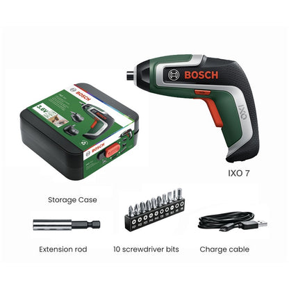 Parafusadeira sem fio Bosch IXO 3.6V Recarregável USB Multifuncional Mini Furadeira Elétrica Chave de Fenda Portátil Ferramenta Elétrica Ixo 7/6