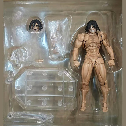 KAIYODO Attack on Titan Figura Revoltech AMAZING YAMAGUCHI Titã Blindado Eren Jaeger Anime Bonecos de Ação Modelo KO Brinquedos Presente