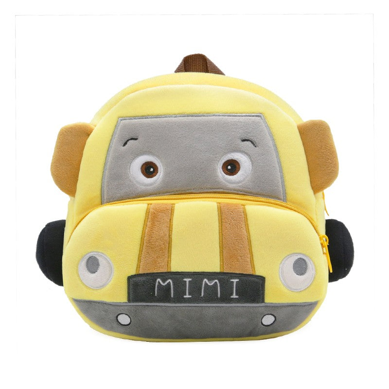 Mochila de carro estéreo de desenho animado para meninos e meninas de 2 a 4 anos, mochila escolar de jardim de infância, mochila de pelúcia infantil