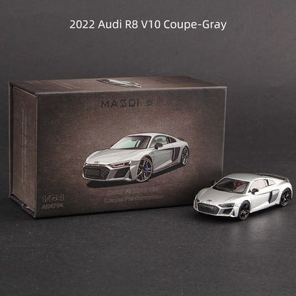 Massdi 1:64 Audi R8 V10 Coupe Performance 2022 Carro Modelo Liga Miniatura Supercarro Veículo Diecast Brinquedo