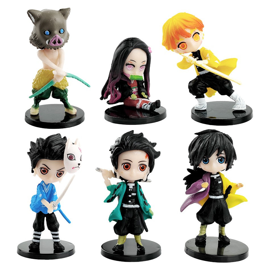 Conjunto 12 Peças Kimetsu No Yaiba Mini Bonecos PVC Q Posket Figura Demon Slayer Decoração de Mesa