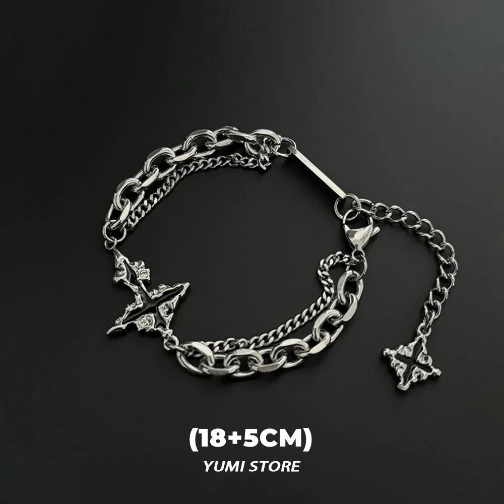 Colar Cruz Chamas Pretas Punk Masculino Feminino Tendência Aço Titânio Corrente Suéter Pingente Joias Hip Hop Acessórios Kpop Irados