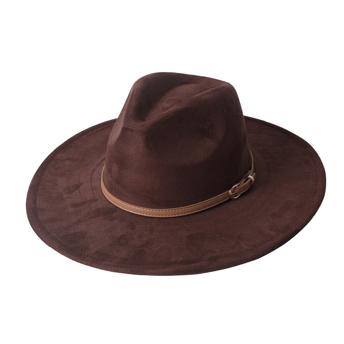 Chapéu fedora de aba larga com cinto de camurça vegana em formato de coração para homens e mulheres chapéu jazz de feltro chapéu feminino clássico
