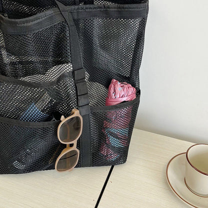 Foldable Lightweight Beach Bags Large Capacity Grocery Produce Tote Bag Beach Shoulder Bag Women's Casual Shopping Bags