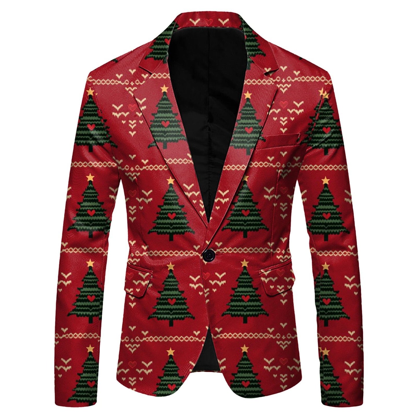 Christmas Mens Suit Jackets Fashion Fitness Casual Button New Year Party Dress Suits For Men Vintage Xmas Costume Casual Coats