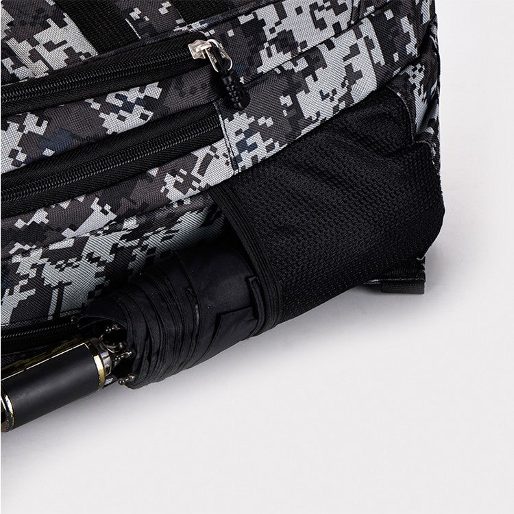 Mochila camuflada unissex | bolsa de viagem multi-bolso, adequada para atividades ao ar livre e viagens curtas - mochila de trilha preta