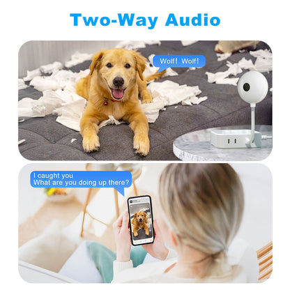 WESECUU Mini WiFi Camera Indoor 2K Security Camera for Baby Monitor Wireless USB Plug IP Surveillance AI Auto Tracking Babe Cam