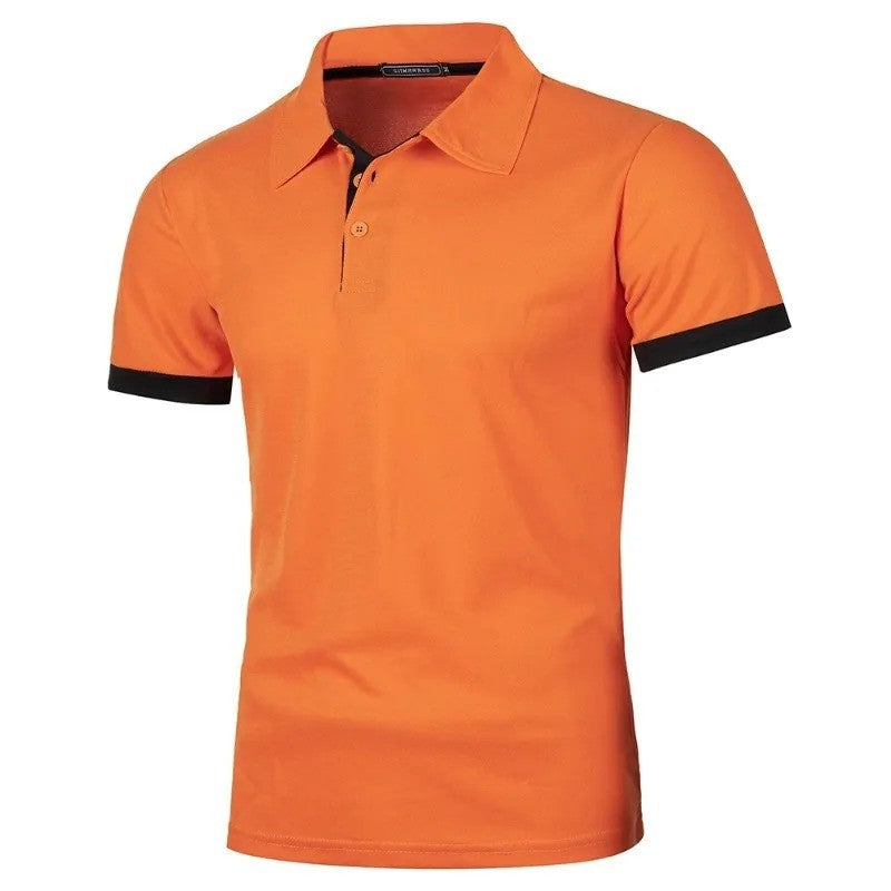 Summer Mens Short Sleeve Polo Shirts Lightweight Lapel Streetwear Breathable Tshirts for Men Basic Business Solid Color Top