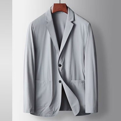 2025 Spring and Summer New Men's Casual Suit Light and Thin Elastic Middle aged Anti Wrinkle and Non Ironing Suit Coat Sunscreen