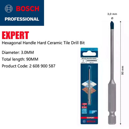 BOSCH Brocas Hex-9 Hard Ceramic EXPERT Furadeira de Azulejos Vitrificados e Piso de Mármore Acessórios Multiuso para Ferramentas Elétricas