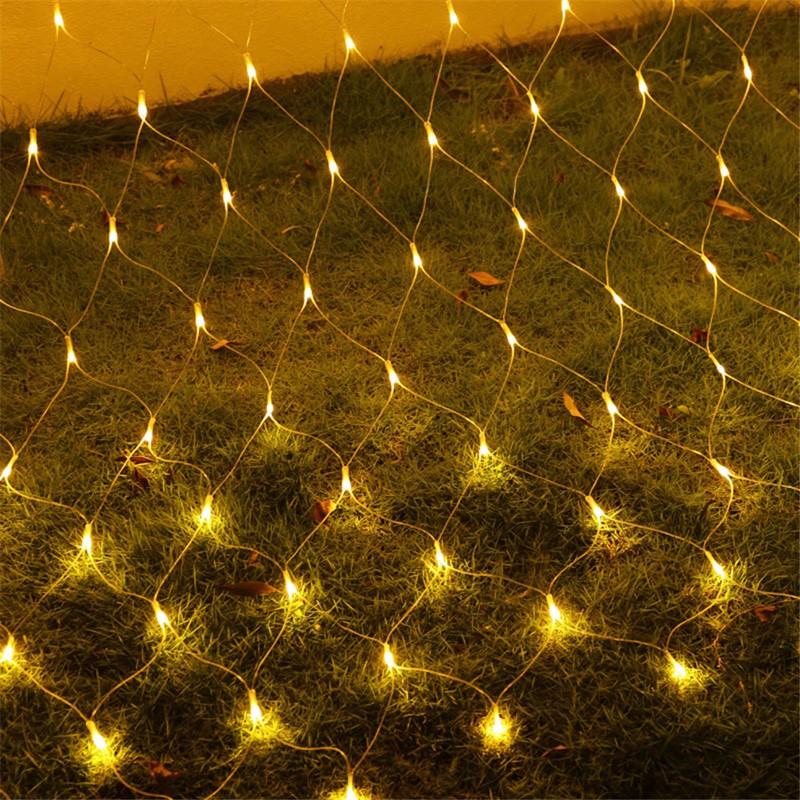 Luzes de corda de rede de LED 8 modos 220V 110V plugue UE/EUA Festival Decoração de Natal Guirlandas Festa de Natal Jardim Ano Novo Casamento