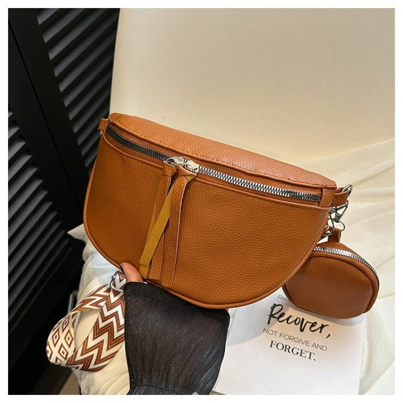 Luxury Genuine Leather Woman Chest Bag High Quality Cow Leather Women's Crossbody Bag With Small Purse Female Handbags Waist Bag