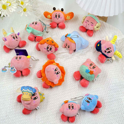 Atacado 24pcs/lote Quente 4 polegadas anime monstro rosa de pelúcia pedantes Os doze signos do zodíaco chinês bonecas encantos de bolsa chaveiro presentes