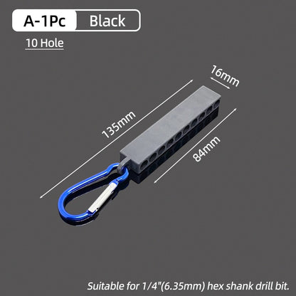 Suporte de Bits de Chave de Fenda Hexagonal de 1/4" Portátil Estojo Organizador com 10/22 Furos para Armazenamento de Bits de Broca para Cabeças de Chave de Fenda Ferramentas de Estojo