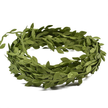 10/20M Silk Leaf-Shaped Handmake Artificial Green Leaves Faux Vines Bathroom Decorative Diy Wreath Accessories Home Decoreation