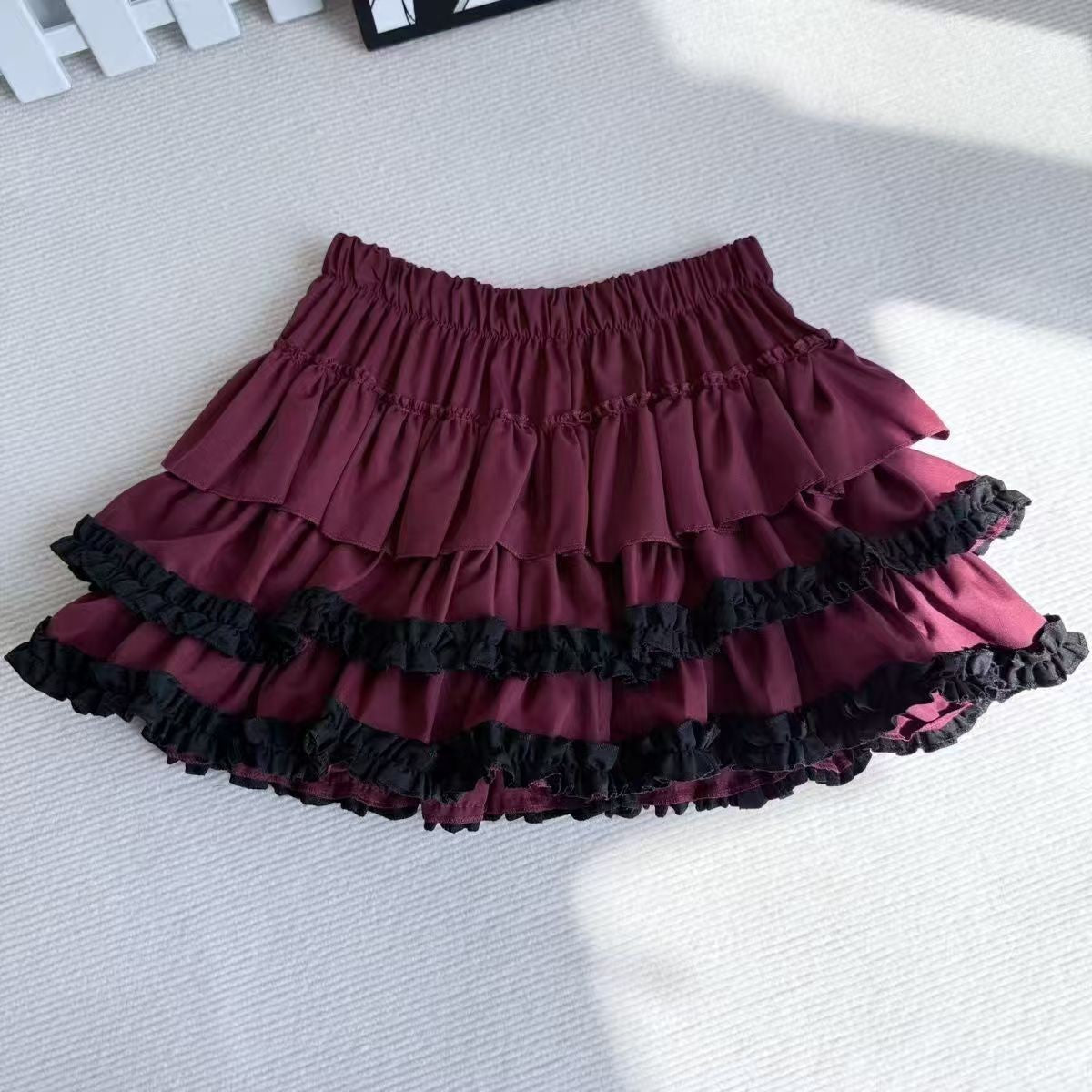 Purple Pumpkin Cake Skirt Women Y2k Short Fluffy White Lace Mini Skirts Girl's Sweet Lolita Pink A Line Pleated Skirts For Women