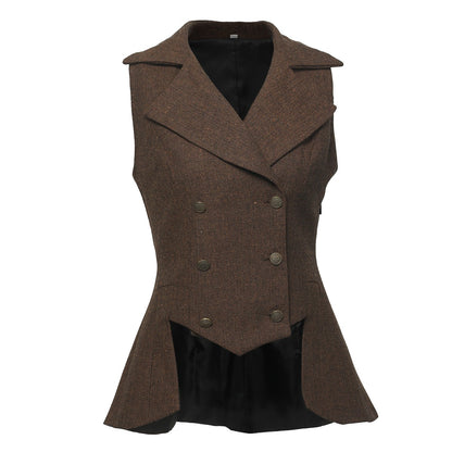 Colete Vitoriano Feminino Vintage Steampunk Renascentista com Cauda Curta