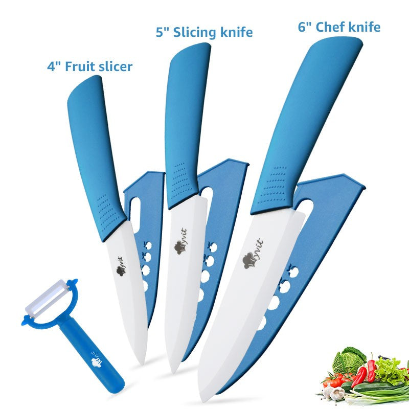 Conjunto de Facas de Cerâmica para Cozinha Profissional Faca de Cerâmica 3 4 5 6 Polegadas Faca de Descascar Frutas à Prova de Ferrugem para Fatiar Cortar Legumes