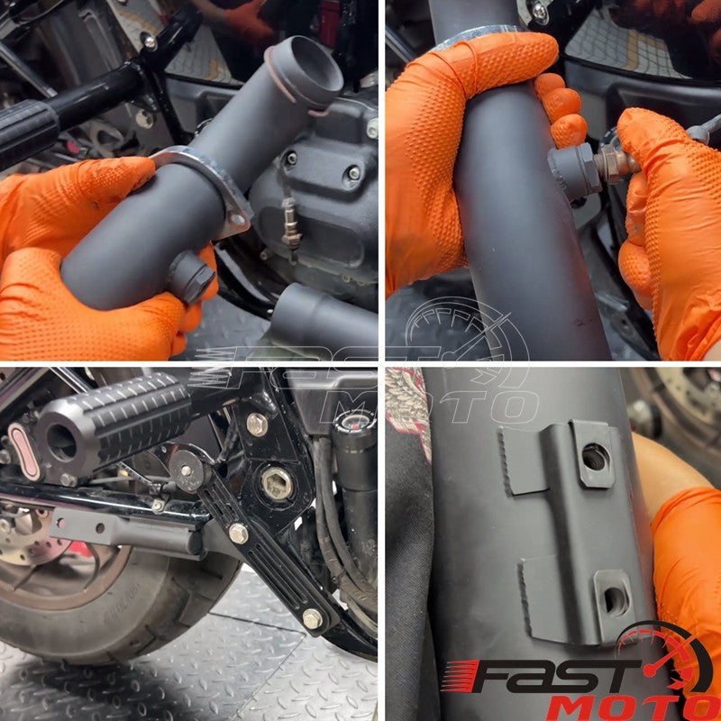 2-into-1 Motorcycle Exhaust System Muffler Pipe For Harley M8 Softail 2018-2026 FXST FXBB FXBBS FXFBS FXFB FLSL FLDE FXLR FXLRS