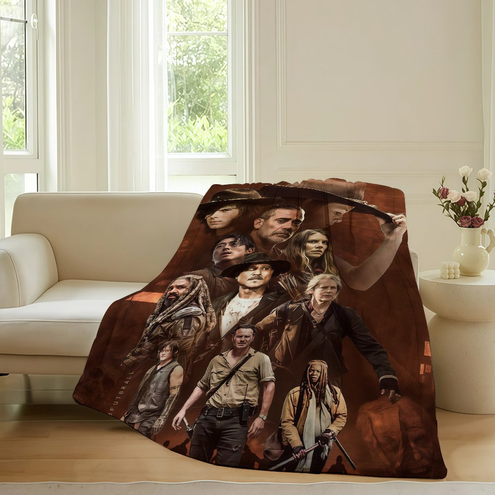 Horror movie T-The W-Walking D-Dead Blanket For Sofa Office Bed Plane Travel Sleep Read Relax Camping Soft And Warm