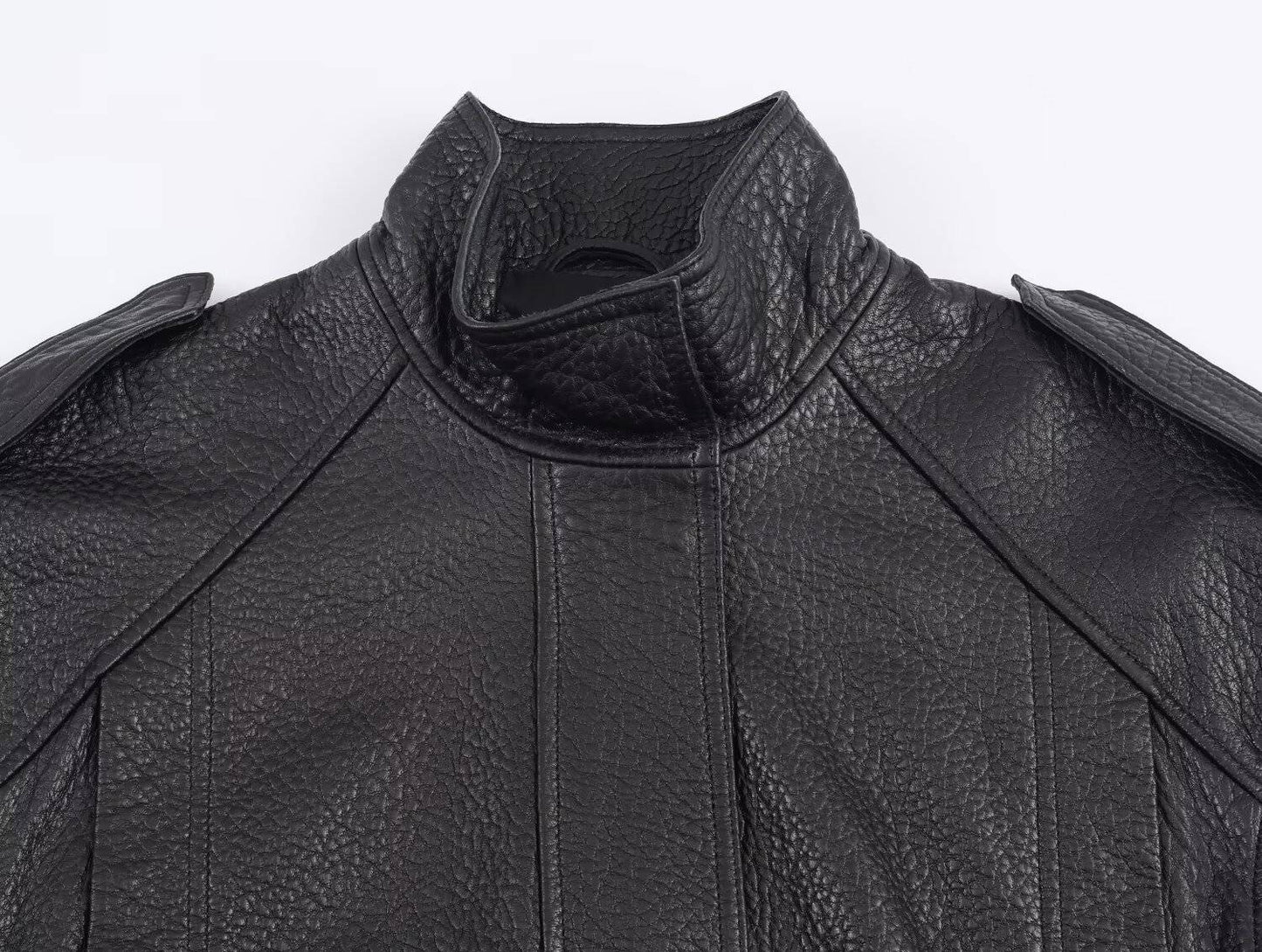 2025 WOMAN Fashion European and American Style Autumn Imitation Leather Jacket Long Sleeve Jacket Outerwear Mujer