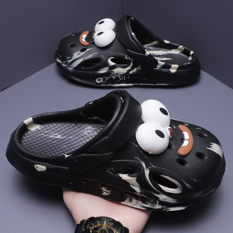 Shevalues Fashion Men Clogs Slippers Casual Hole Beach Sandals Outdoor Men Garden Shoes Summer Soft Sandals Home Bathroom Slides