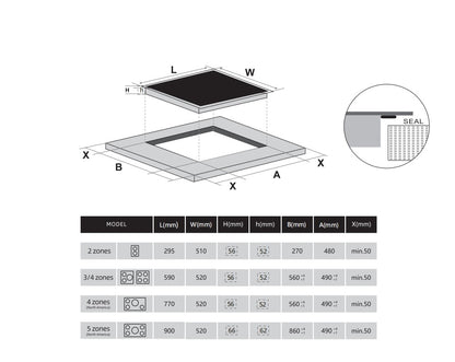 China Smart 4 Burner Electric Induction Cooker Waterproof Built-In Kitchen Household Appliance Portable Feature