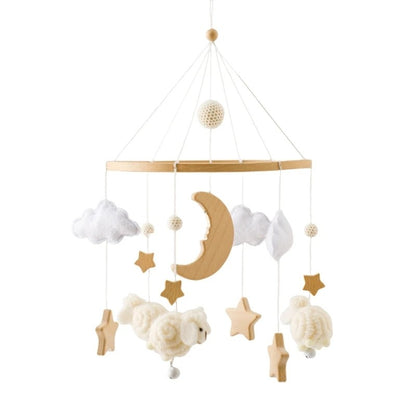 Baby Rattle Toy Bed Bell Bracket Wooden Mobile 0-12 Months Newborn Crochet Bed Bell Hanging Toys Holder Bracket Infant Crib Gift