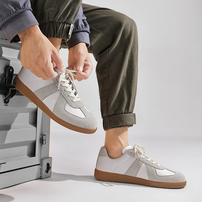 Leisure Walk Tenis Masculino Trainers Fashion Leather Men's Casual Shoes Lace Up  Simple Vulcanize Shoes Outdoor Male Sneakers