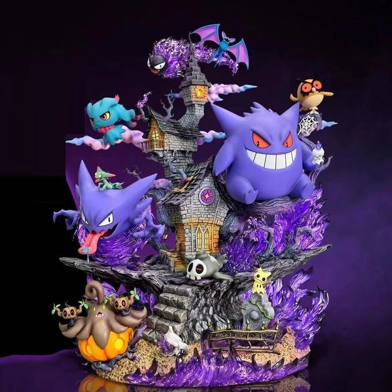 32cm/12.6in Figura de Pokémon Gengar da Família Evolutiva Ainme Bonecos de Ação Coleção de Estátuas de PVC Modelo Brinquedos Presentes