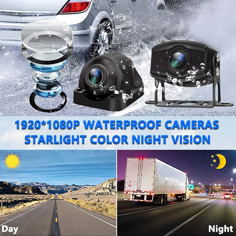 4 Channel 10.1 Inch Truck Bus Vehicle DVR MP5 With 4 PCS AHD 1080P Camera Surveillance Video Parking Recorder Monitor System Kit