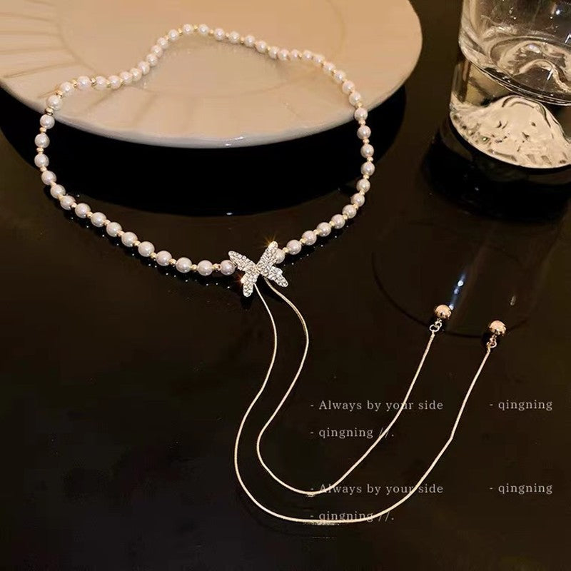 Colares com Pingente em Forma de Coração e Asas de Anjo Cor Prata Zircônia Cúbica 5A Estilo Minimalista Corrente na Clavícula Joias Femininas e para Meninas