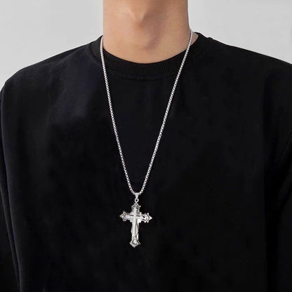 Colar de Aço Titânio Cruz de Alta Qualidade Que Não Desbota, Pingente Hip Hop Masculino Dominador e Moderno, Corrente Nova para Homens e Mulheres Bonitos