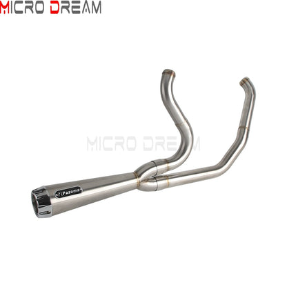 2 into 1 Motorcycle Engine System Pipe Slip on Exhaust Mufflers For Harley Street Glide ST FLHXST EFI FLHX Special FLHXS 2017-25