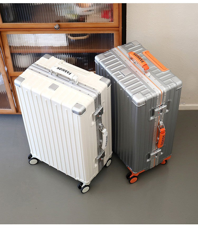 Mala de Bagagem Multifuncional, Maleta com Combinação de Cores e Trava e Rodas Silenciosas, Mala de Viagem com Carregamento USB 20/22/24/26 polegadas