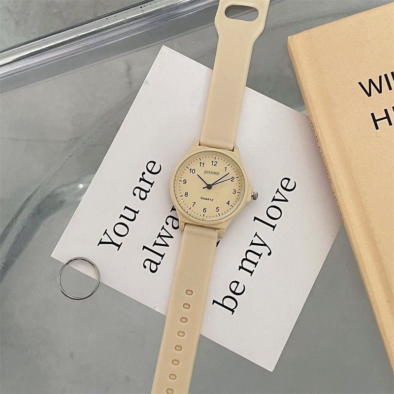 Fashion Silicone Strap Wristwatch Multi-color Student Quartz Watch Casual Adjustable Quartz Clock