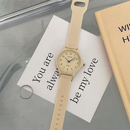 Fashion Silicone Strap Wristwatch Multi-color Student Quartz Watch Casual Adjustable Quartz Clock