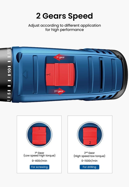 Furadeira Elétrica Bosch GSR120 Li 12V Parafusadeira Sem Fio Profissional Furadeira de Impacto Recarregável Ferramentas Elétricas Multifuncionais