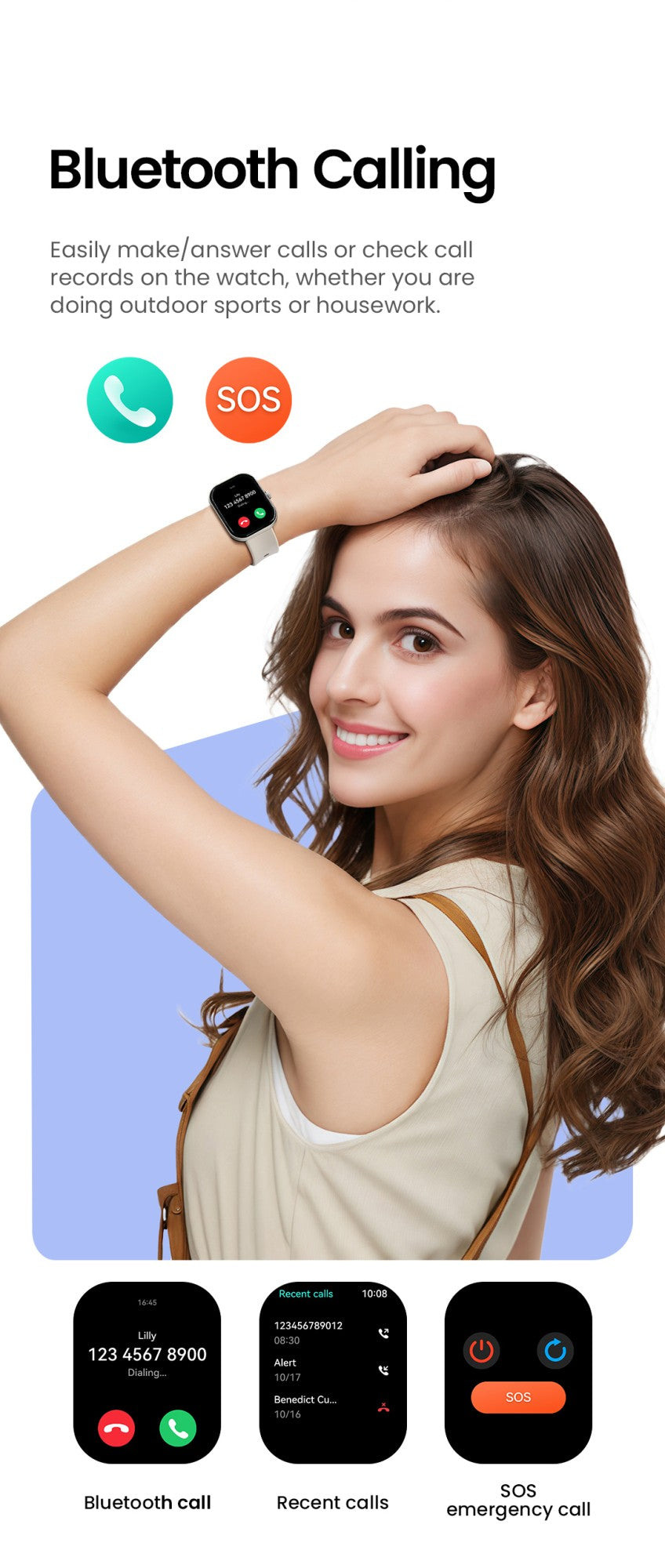 Smartwatch HAYLOU Watch S6 Tela HD de 2,01" Smartwatch Chamadas de Voz Bluetooth Monitoramento Fitness à Prova D'Água IP68