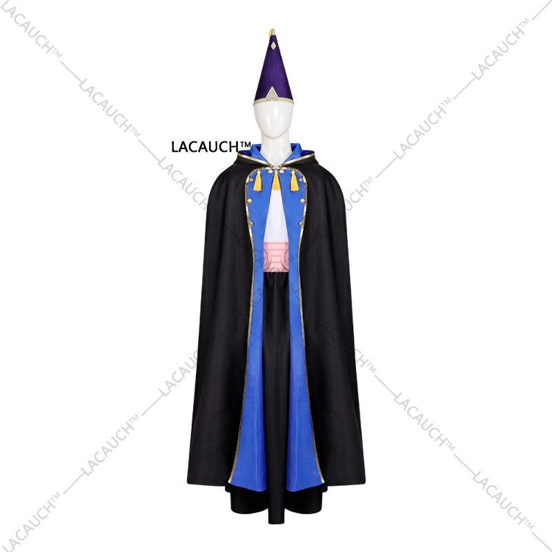 New Anime Witch Hat Atelier Olruggio Cosplay Costume Adult Men Hat Cloak Dress Wig Roleplay Witch Hat Disguise Atelier Halloween