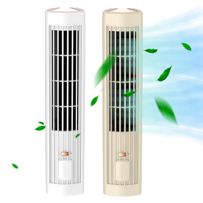 Tower Fan USB Charging Portable Air Conditioner 1200mAh Desktop Cooling Fan Wireless Desk Fan for Home Office
