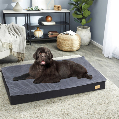Cama Ortopédica Grande para Cães, Almofada Impermeável para Animais de Estimação, Colchão para Animais de Estimação 2 em 1, Cama de Caixa para Cães com Capa Removível e Lavável, Uso Interno e Externo